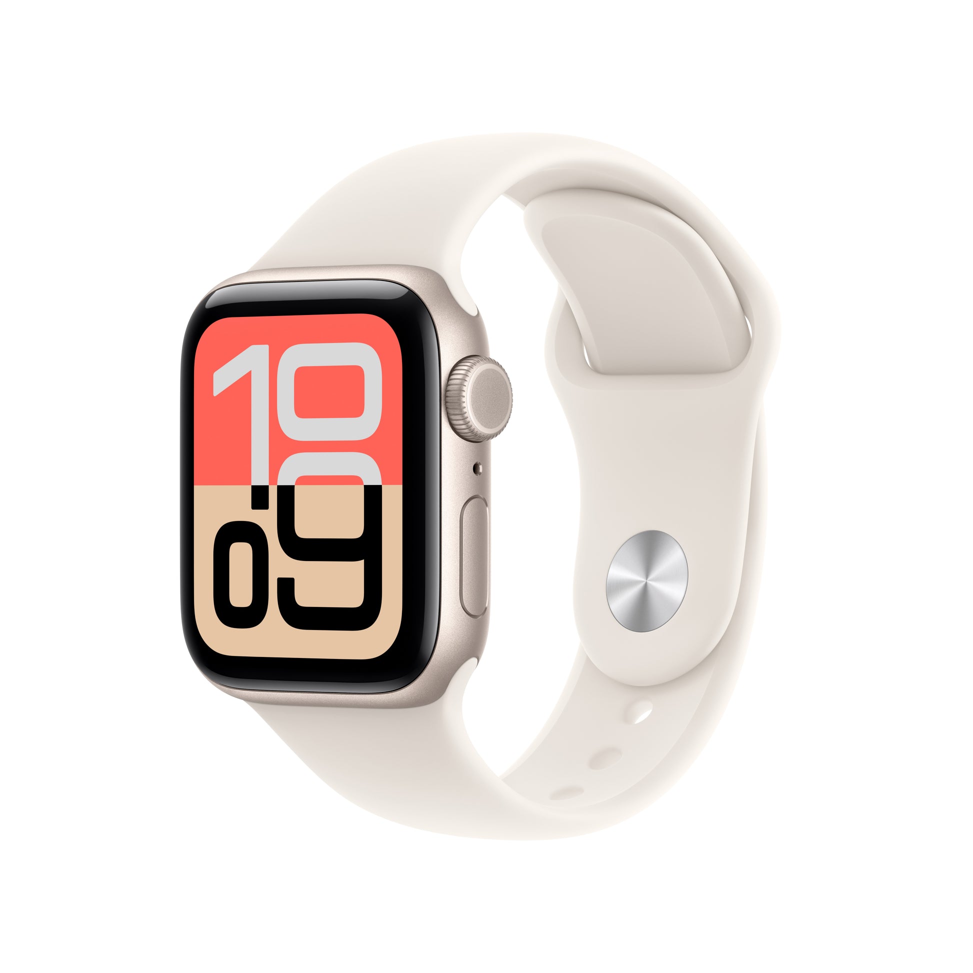 Apple Watch SE 3 40 mm GPS + Cellular – Aluminium Beige, Sportarmband Polarstern, S/M, 50 m, für iPhone