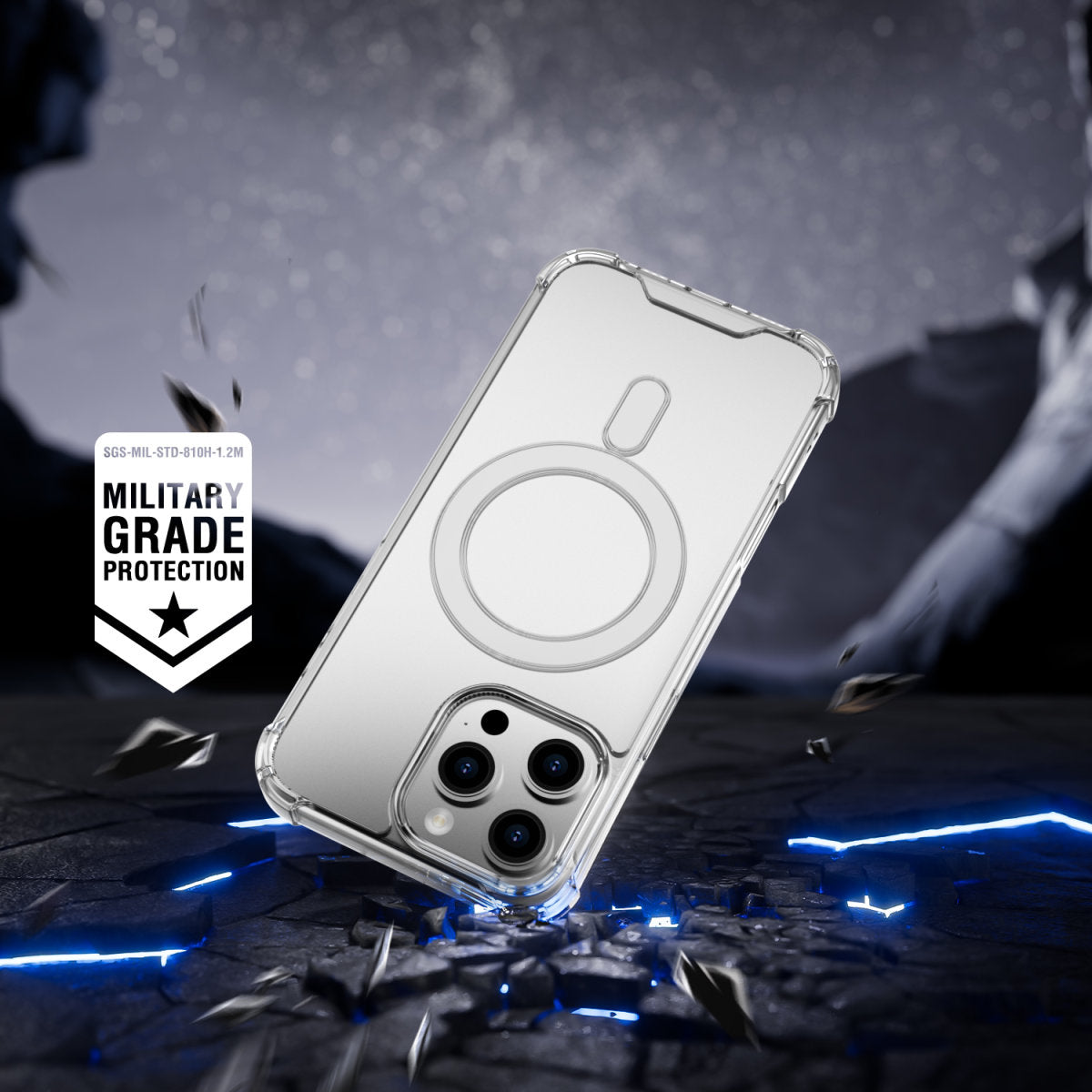 4smarts Hybrid Case Ibiza Backcover – für Apple iPhone 16 Pro, PC+TPU, Transparent, bis 1,2 m sturzsicher