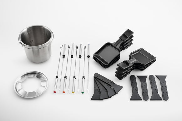 Solis Fondue-Set Combi-Grill 3 in 1 Typ 796 – Fonduetopf 1,3 l, 8 Personen, elektrisch – Edelstahl/Schwarz