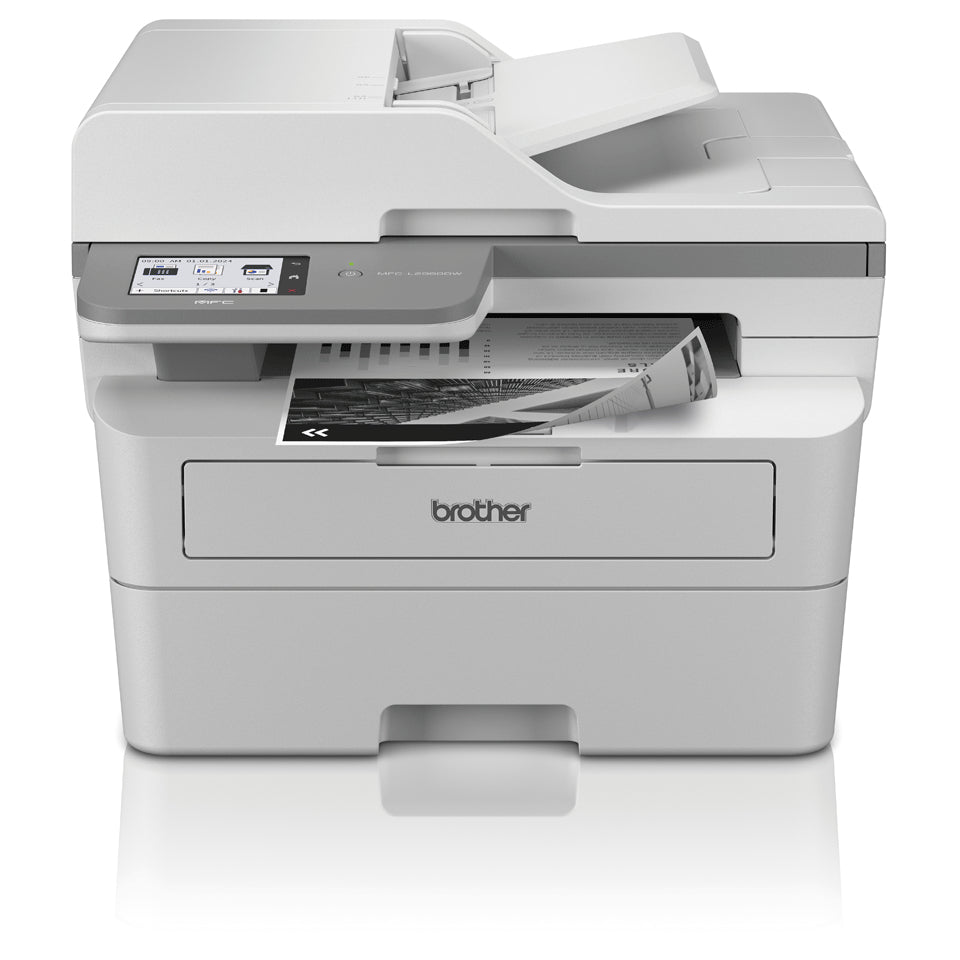 Brother Multifunktions-Laserdrucker – SW-Laser-Multifunktionsdrucker, A4, 4-in-1, Duplex, ADF, WLAN/LAN