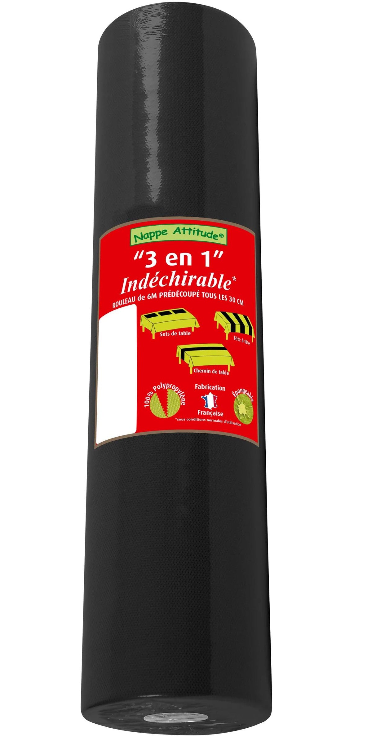 PRONAPPE Tischläufer – PP, schwarz, 40 cm × 4,8 m