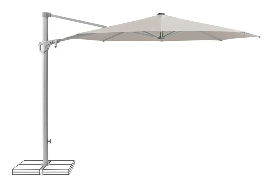 Suncomfort by Glatz Familyflex Terrassenschirm – Ø 300 cm – Hellgrau – Höhenverstellbar, Neigbar