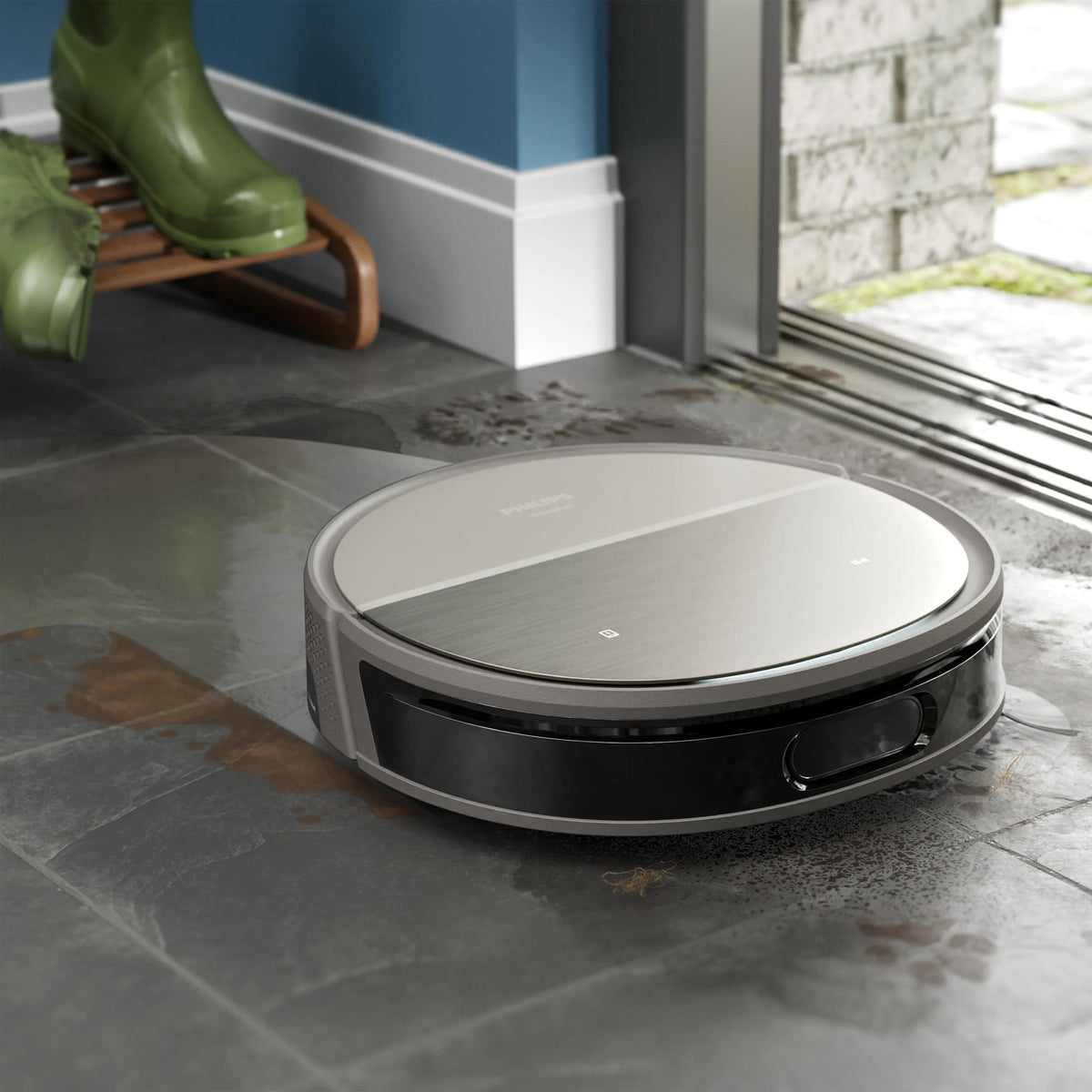 Philips Saugroboter HomeRun 9000 XU9100/10 mit Absaugstation und Wischfunktion – 8000 Pa, 280 min