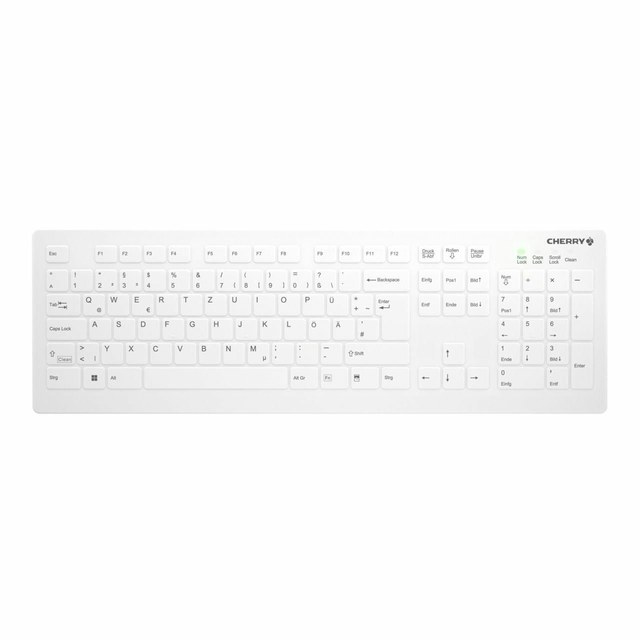 CHERRY Contour Active Key AK-C8112 – Tastatur, kabellos, DE-Layout (DE), Weiss