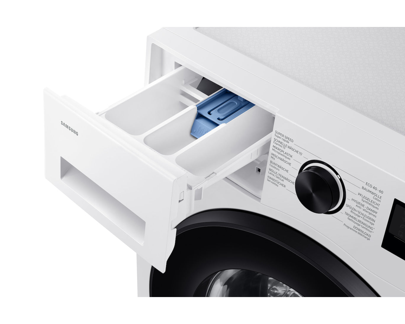 Samsung Waschmaschine WW5100 Slim – 60 × 85 × 47 cm, weiss, 8 kg, 1200 U/min, wifi-gesteuert
