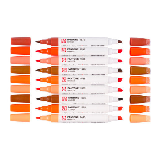 Talens Non-Permanent-Marker Pantone – warmes Rot – 9er-Set
