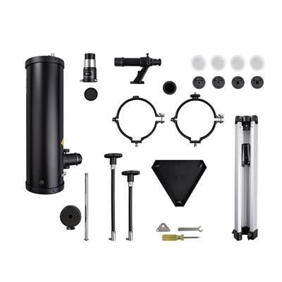 Dörr DELTA 1000 – Spiegelteleskop, 114 mm Öffnung, 1000 mm Brennweite, f/8,8, 500×, Schwarz