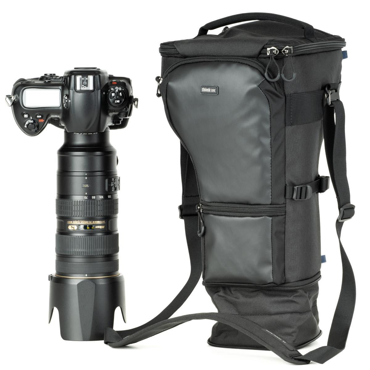 Think Tank Digital Holster 50 V3.0 – Nylon/TPU, Regenhülle – für DSLR (inkl. Batteriegriff) und Systemkameras