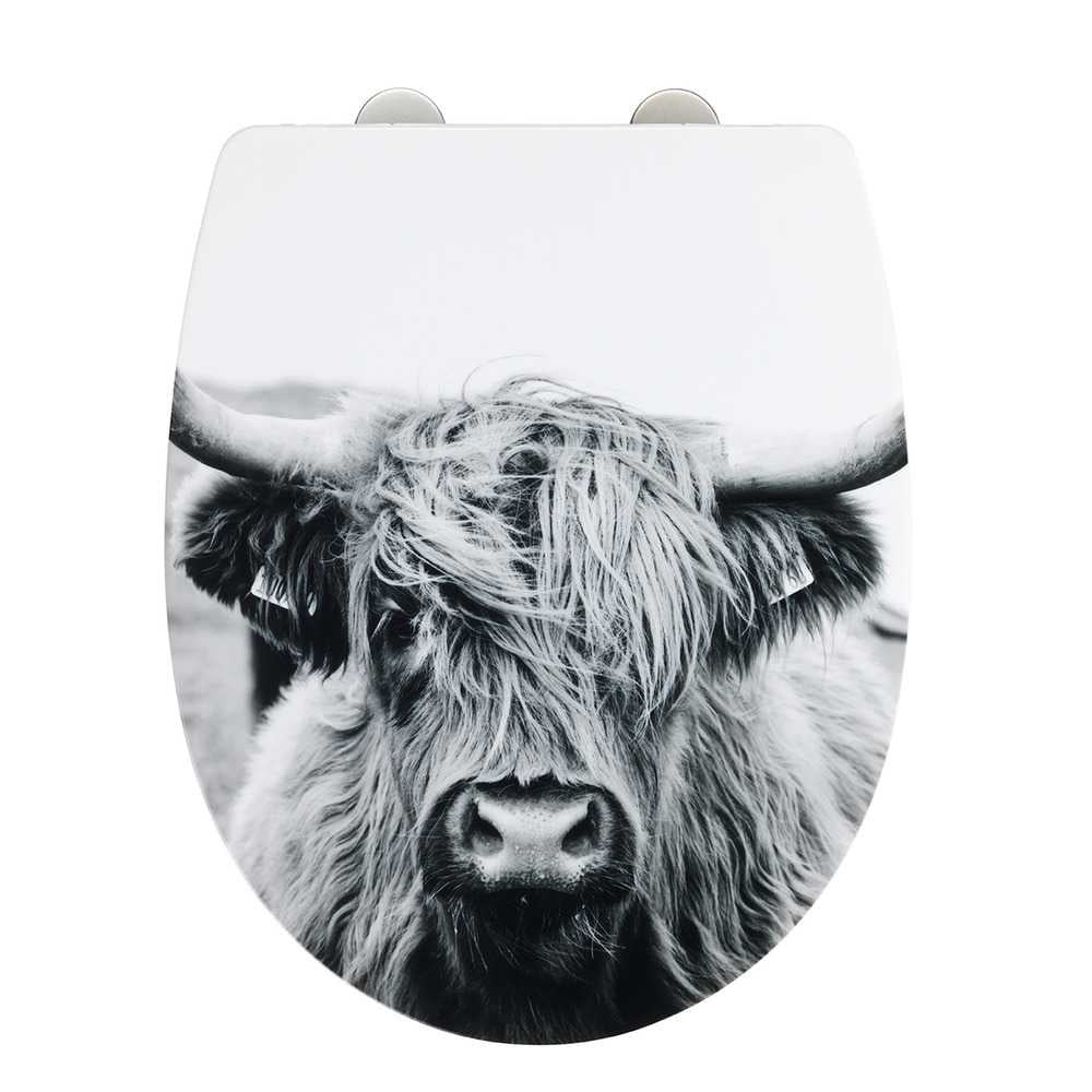 Wenko – WC-Sitz – Thermoplast, Mehrfarbig, Verlängert, Soft-Close, 36,5 × 45 cm