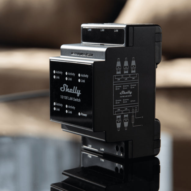 Shelly LAN Netzwerk Switch – Zubehör – Ethernet Switch, DIN-Schiene