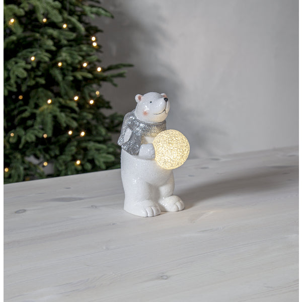 Star Trading Dekorationsfigur 12.992-64 – 20,5 × 15 × 11 cm, 0,03 W, Warmweiss, Batteriebetrieb, Timer, Weiss