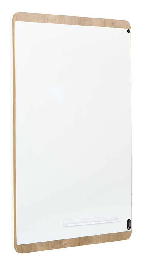 Rocada Whiteboard – 150 × 100 cm, lackierter Stahl, magnetisch, Holzrahmen, Eiche