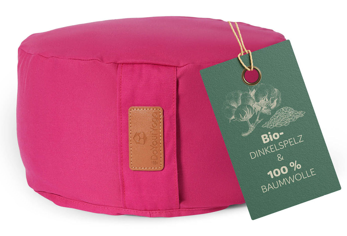 DoYourYoga Vishnu Zylinder Sitzkissen – 30 × 30 × 15 cm, Baumwolle, Pink