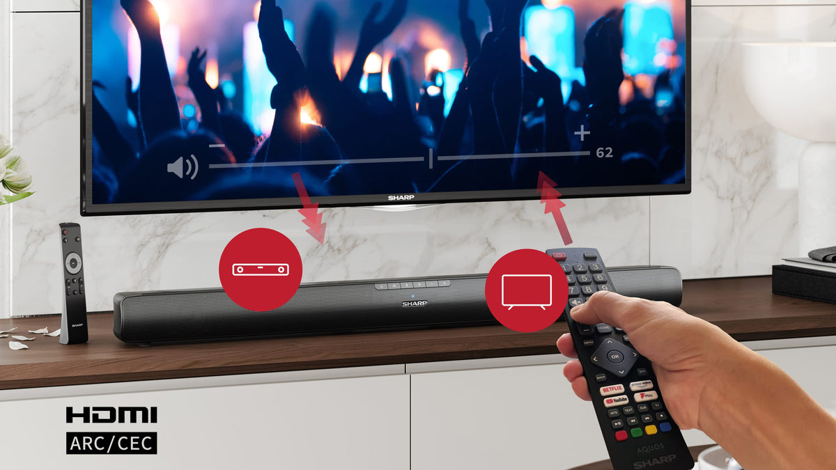 Sharp HT-SB100 – Soundbar – 2.0, HDMI ARC, 75 W, Schwarz