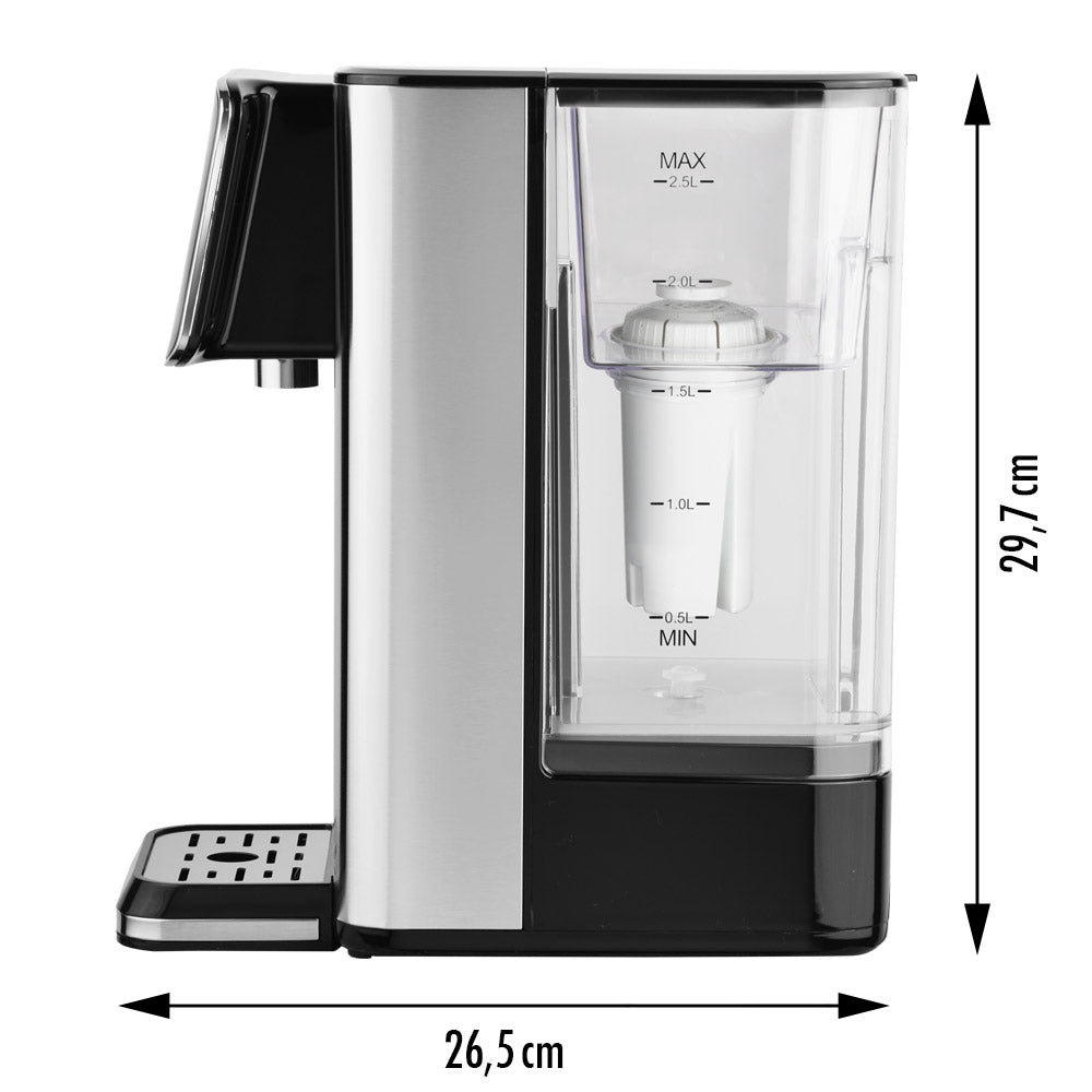 Gastroback Design Quick Wasserkocher – 2,5 l, Edelstahl, Kunststoff, Temperaturwahl, 2600 W