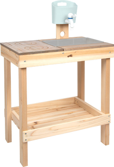 Small foot 12789 Spielküche – Matschküche und Spieltisch – 52 × 79 × 35 cm – ab 3 J. – Holz, Kunststoff