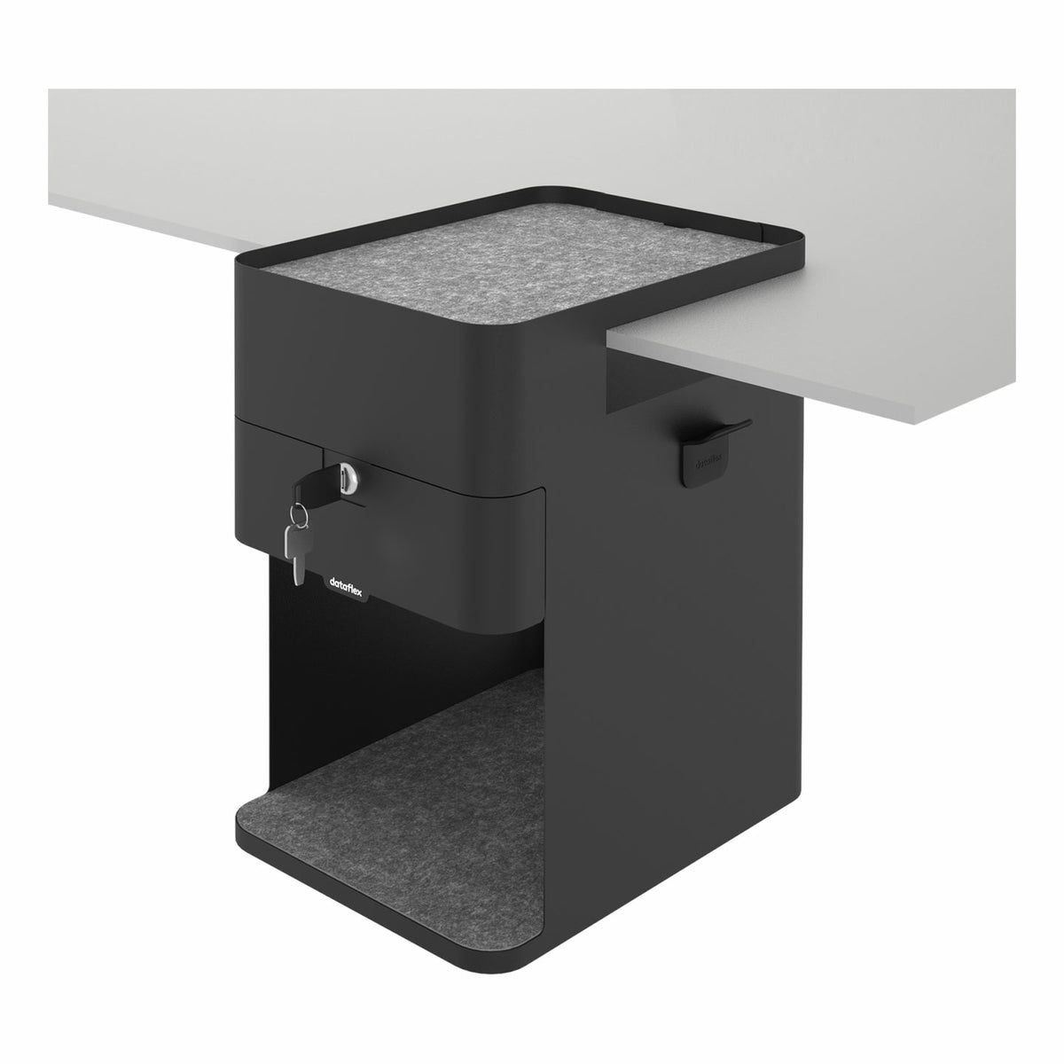 Dataflex Bento 503 – Untertisch-Schrank, 1 Schublade, abschliessbar, Stahl, 361 × 254 × 407 mm, Schwarz