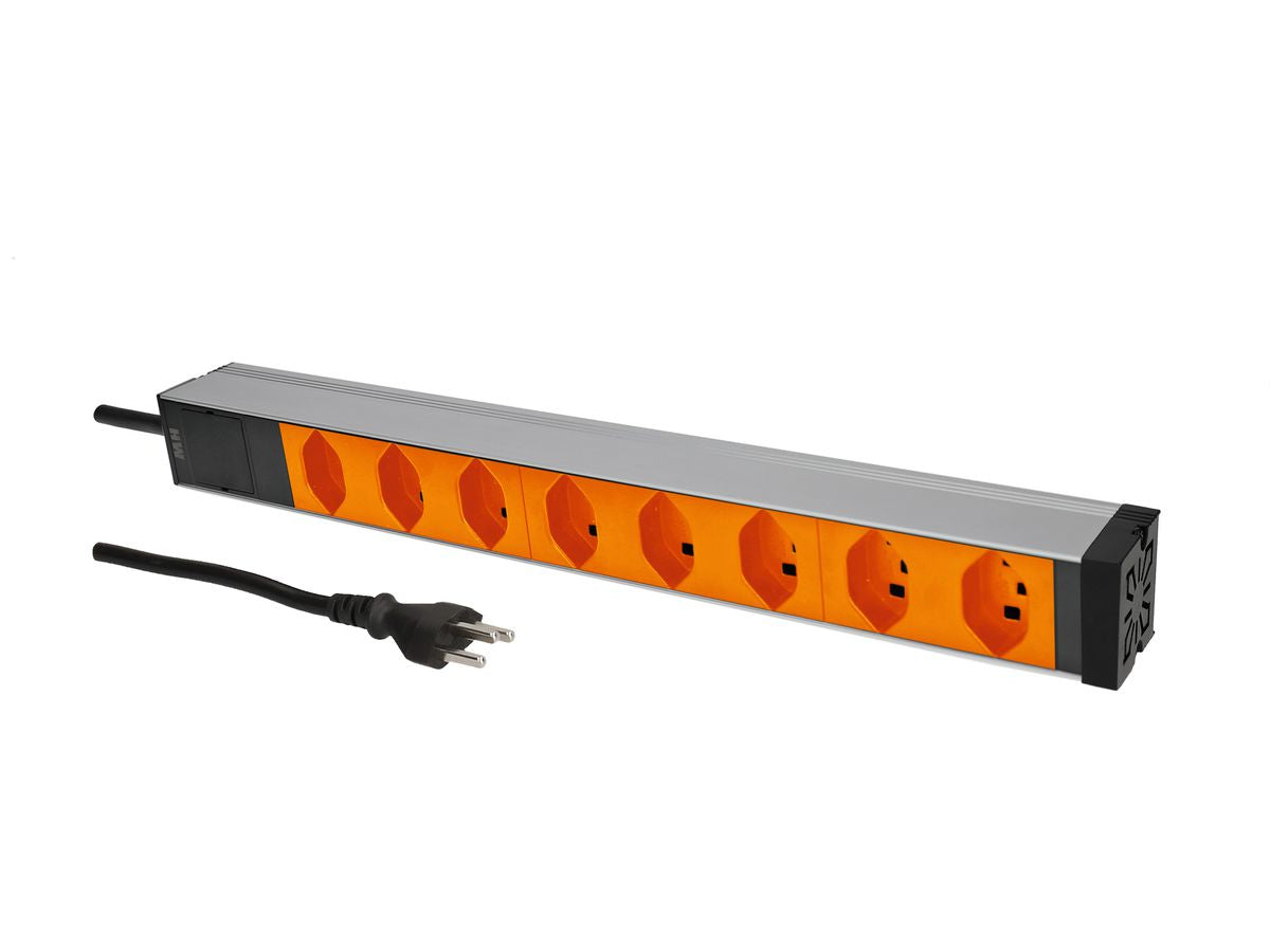 Max Hauri AG Max Hauri Rack-PDU 1U, 10 A 230 V, 8×T23, Eingang T23, 3 m – orange