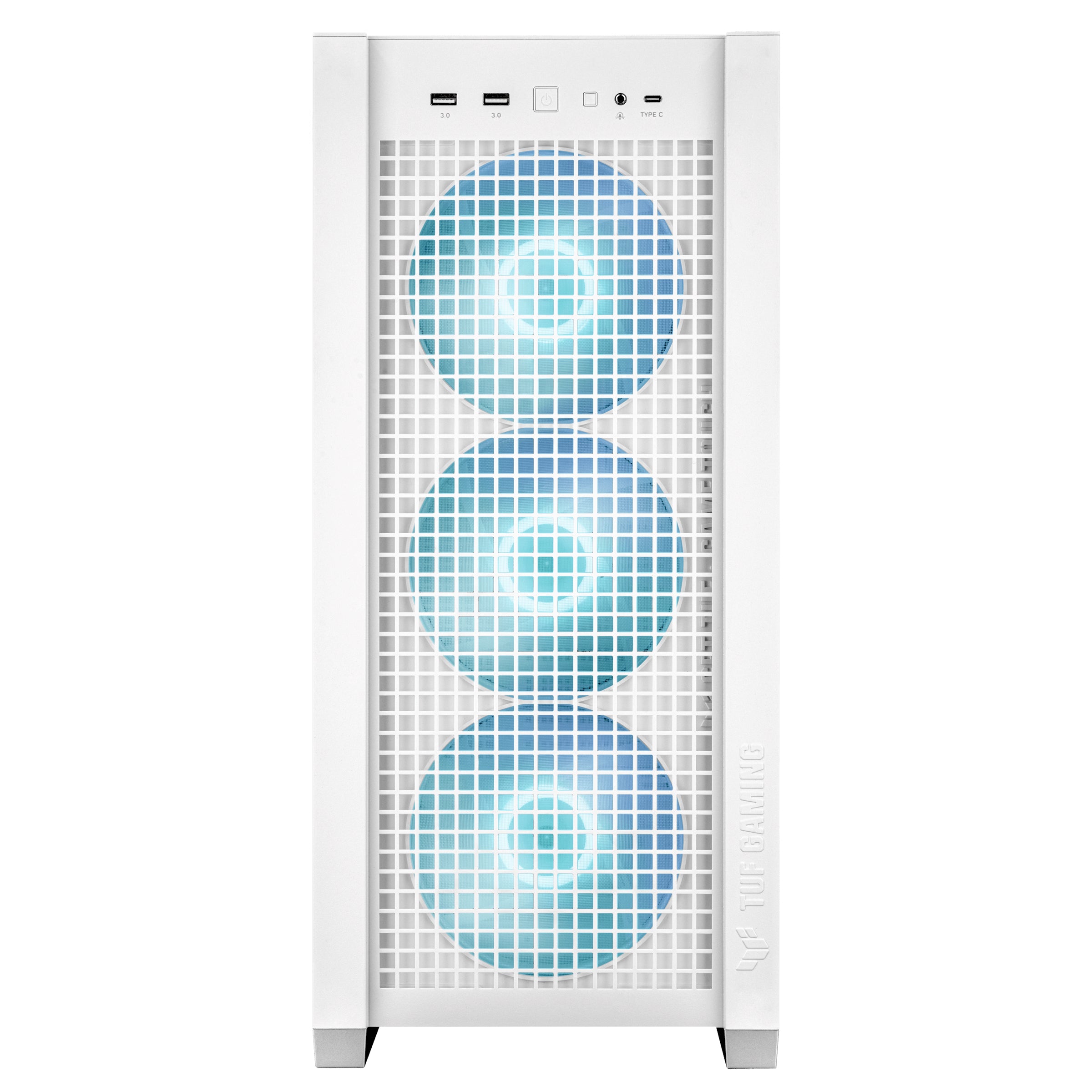 ASUS TUF Gaming GT302 ARGB – PC-Gehäuse – Weiss, EATX/ATX/mATX/Mini-ITX, 3×140 mm Front, Seitenfenster