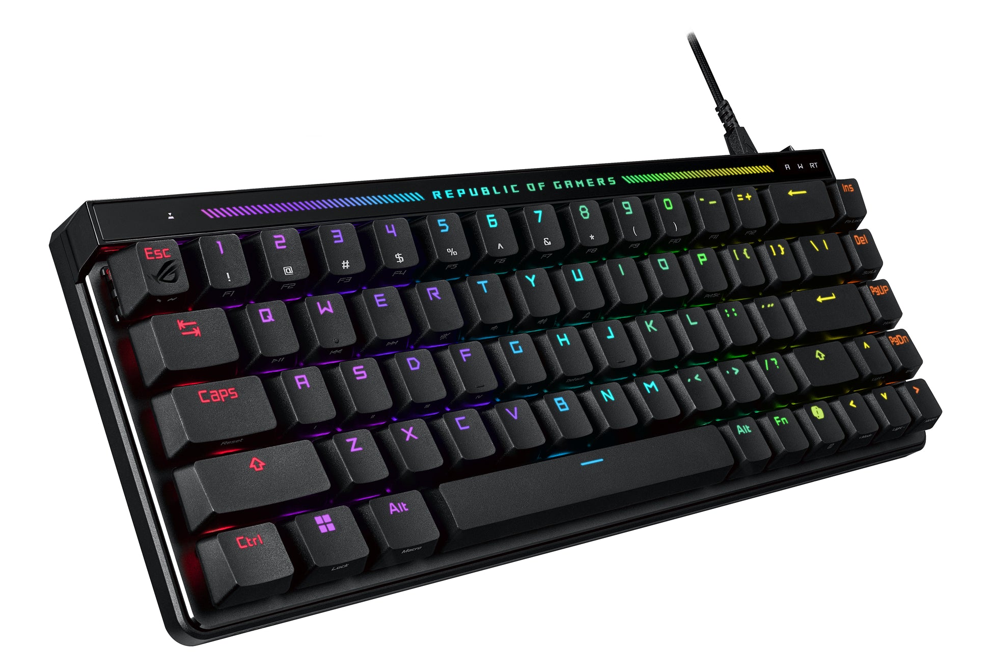 ASUS ROG Falchion Ace – Gaming-Tastatur 65% – Mechanisch (ROG HFX), Kabelgebunden USB-C, RGB, Schwarz