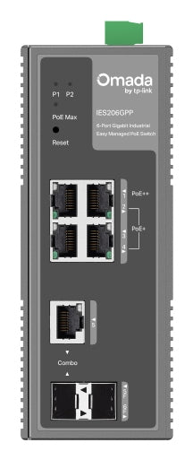 TP-Link IES206GPP – Managed Switch – 6×GbE, 1×Combo SFP, 1×SFP, PoE++ 120 W
