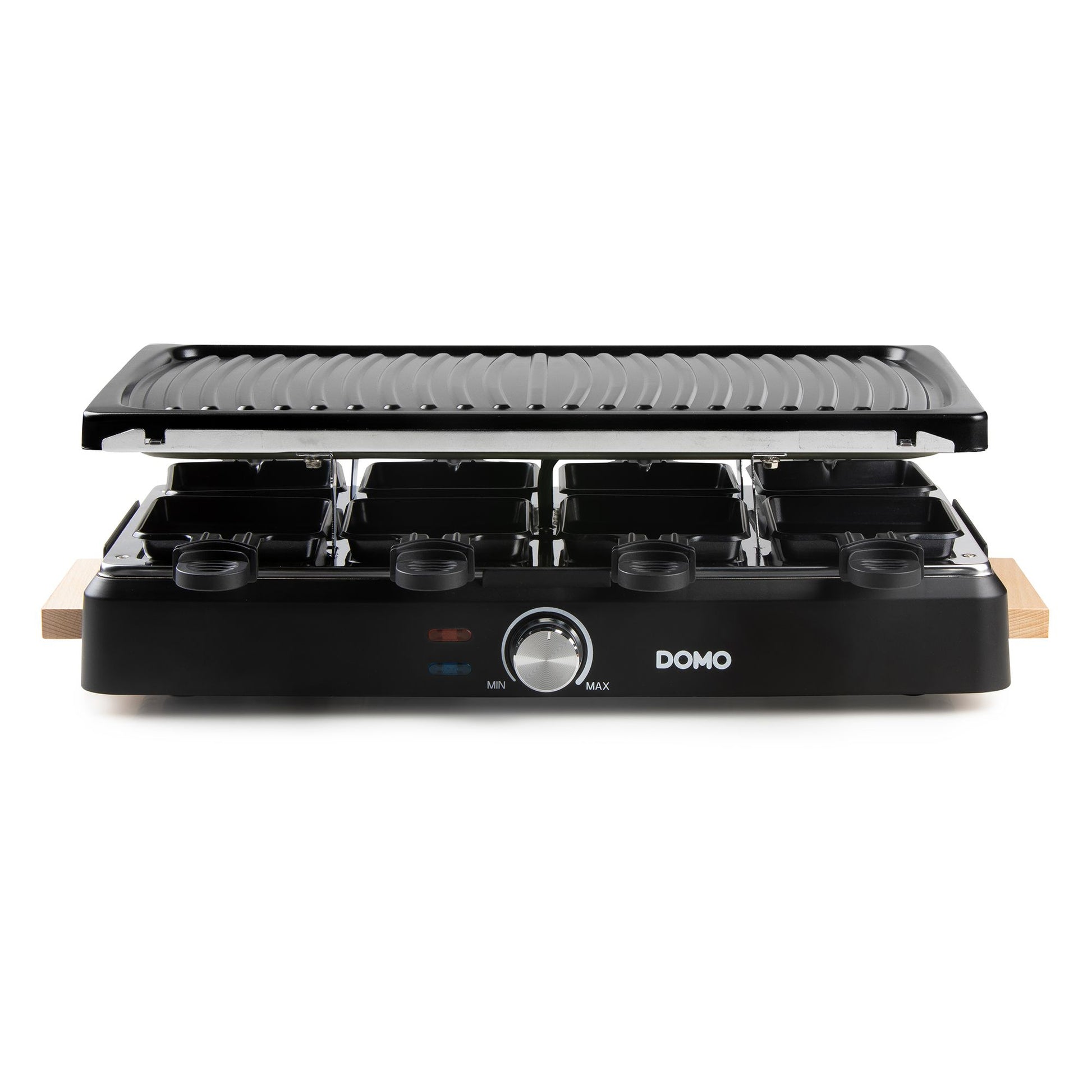 Domo Raclette DO9294G – 8 Personen, Keramik-Grillplatte, 1400 W – schwarz