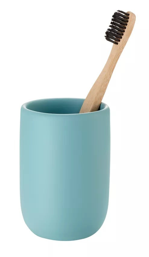 Diaqua Zahnputzbecher Smilla – 7,3×7,3×10 cm, Polyresin, Blau