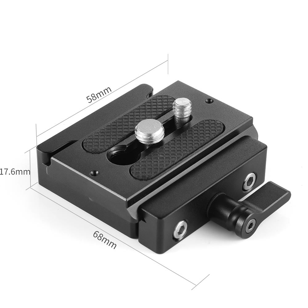 SmallRig DBC2280 Arca-Swiss Schnellwechselplatte – 1/4" & 3/8" – für Arca-Swiss – Aluminium, Schwarz