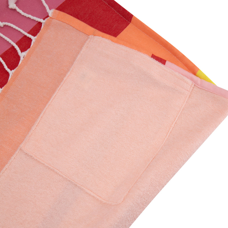 REMEMBER Strandtuch/Hamam Marrakesch – 90 × 170 cm, Mehrfarbig, 100% Baumwolle/100% Mikrofaser (Frottee-Seite)