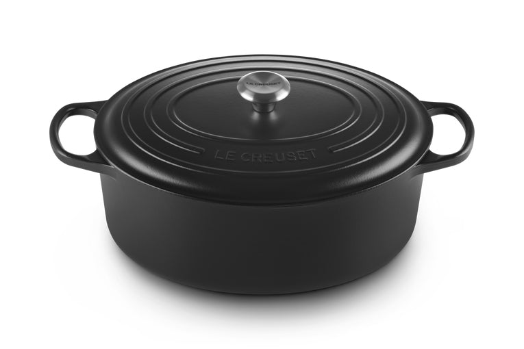 Le Creuset Kochtopf Signature – 8,9 l, Ø 45,1 cm, Gusseisen, Emaille, für Feuer, Schwarz