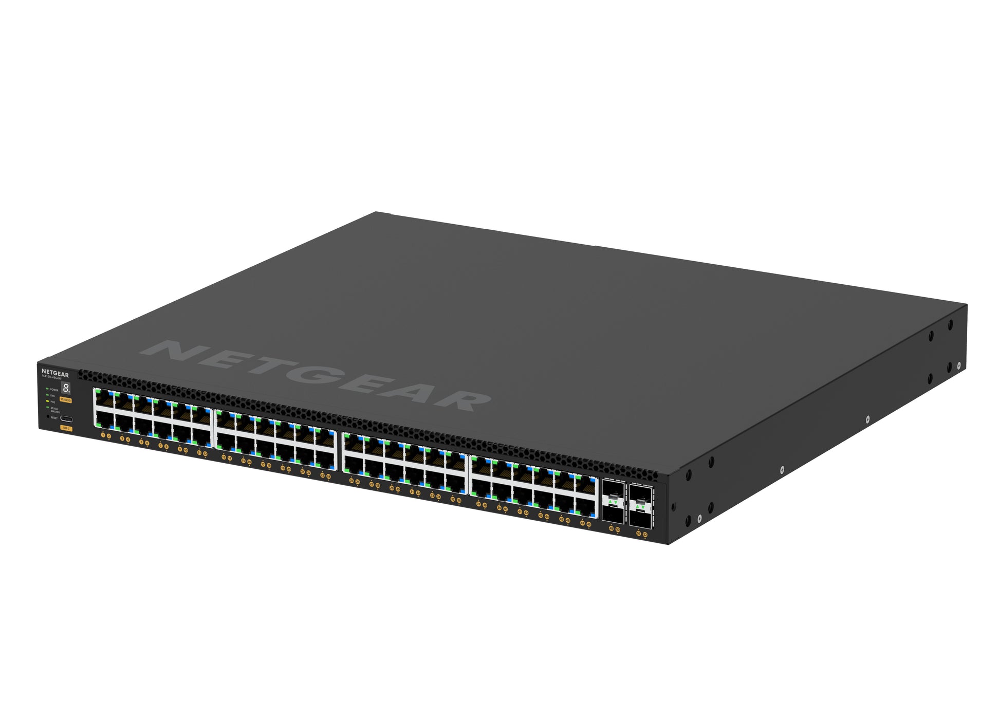 NETGEAR M4350-48G4XF – Managed Switch – 48×GbE, 4×SFP+, L3, PoE+ 1440 W, 1U