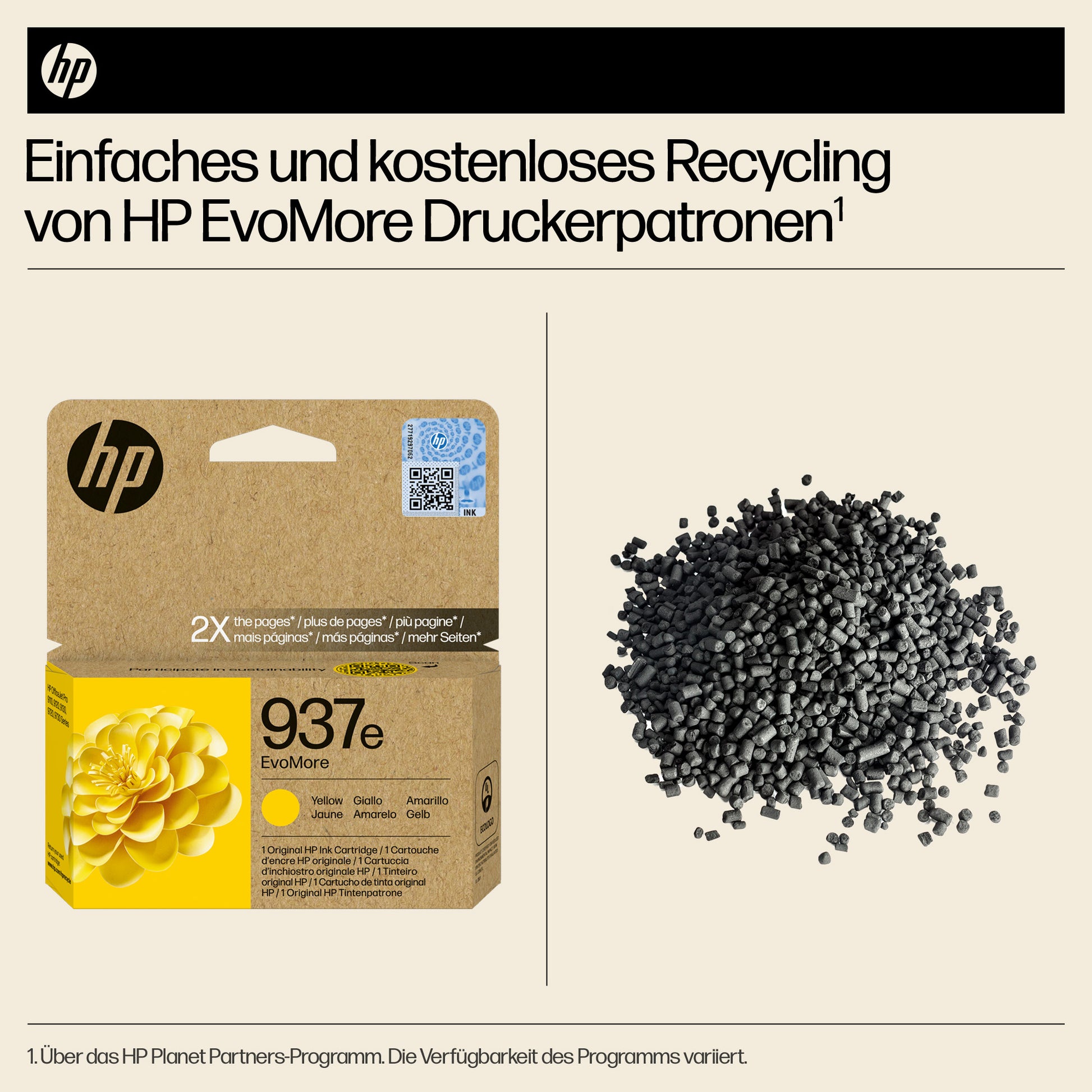 HP 937EXL Gelb Tintenpatrone (Original) – 1'650 Seiten – für HP 937e