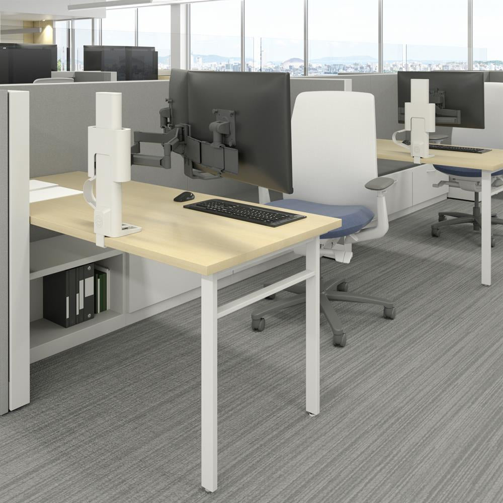 Ergotron TRACE – Monitorarm, Dual, Tischklemme, Weiss