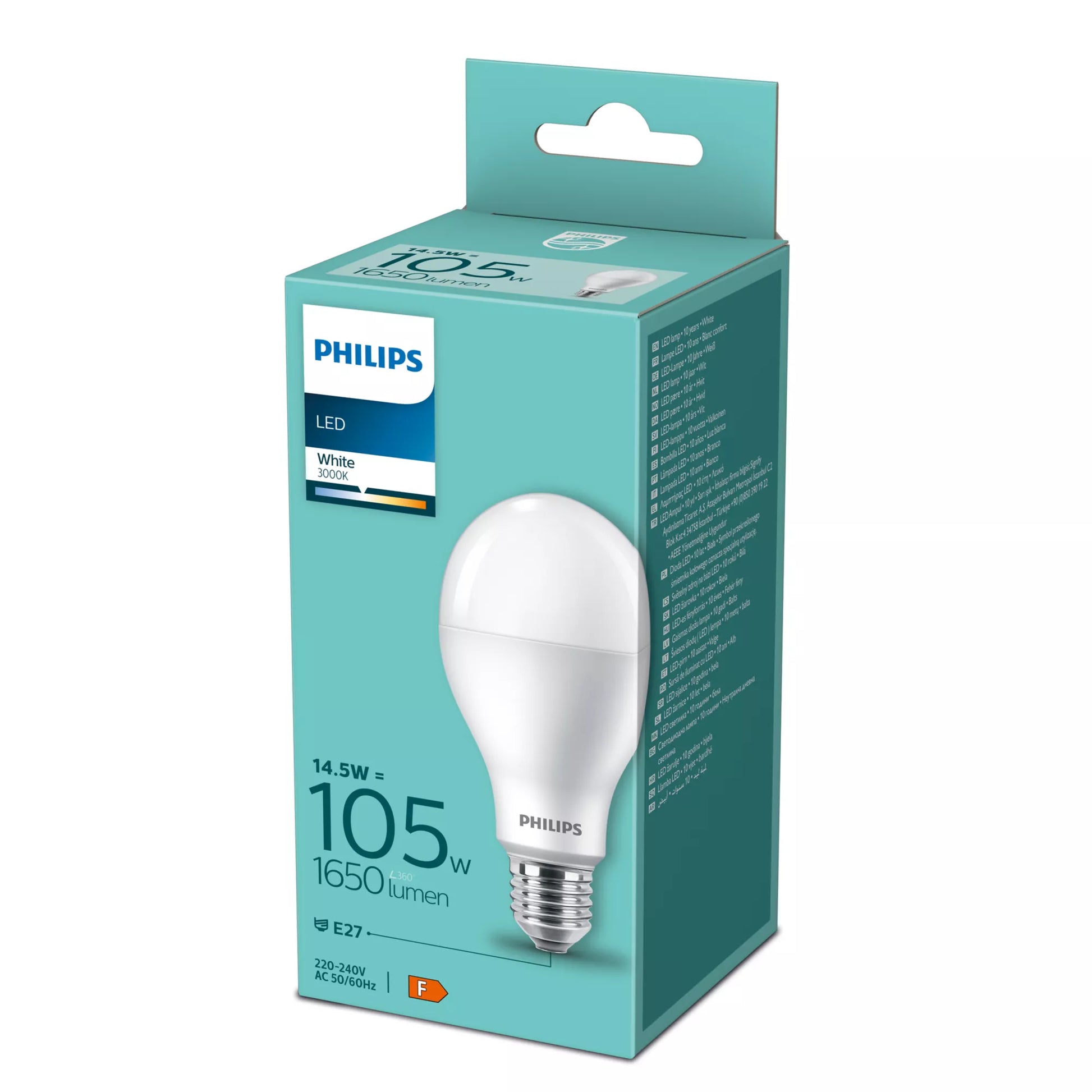 Philips by Signify Philips LED-Leuchtmittel E27 A-Form – 1650 lm, 14,5 W, Warmweiss 3000 K – 1 Stk.