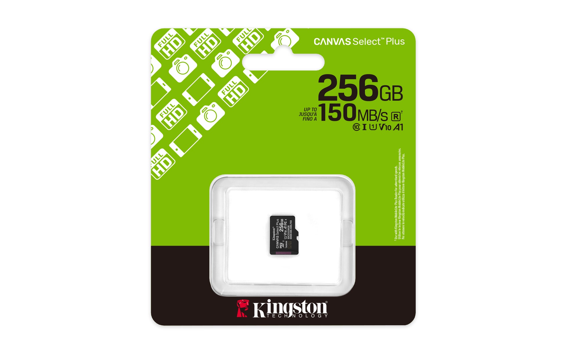 Kingston Technology Kingston Canvas Select microSDXC 256 GB – UHS-I, Klasse 10, U1, V30, A1, 150 MB/s Lesen, ohne Adapter
