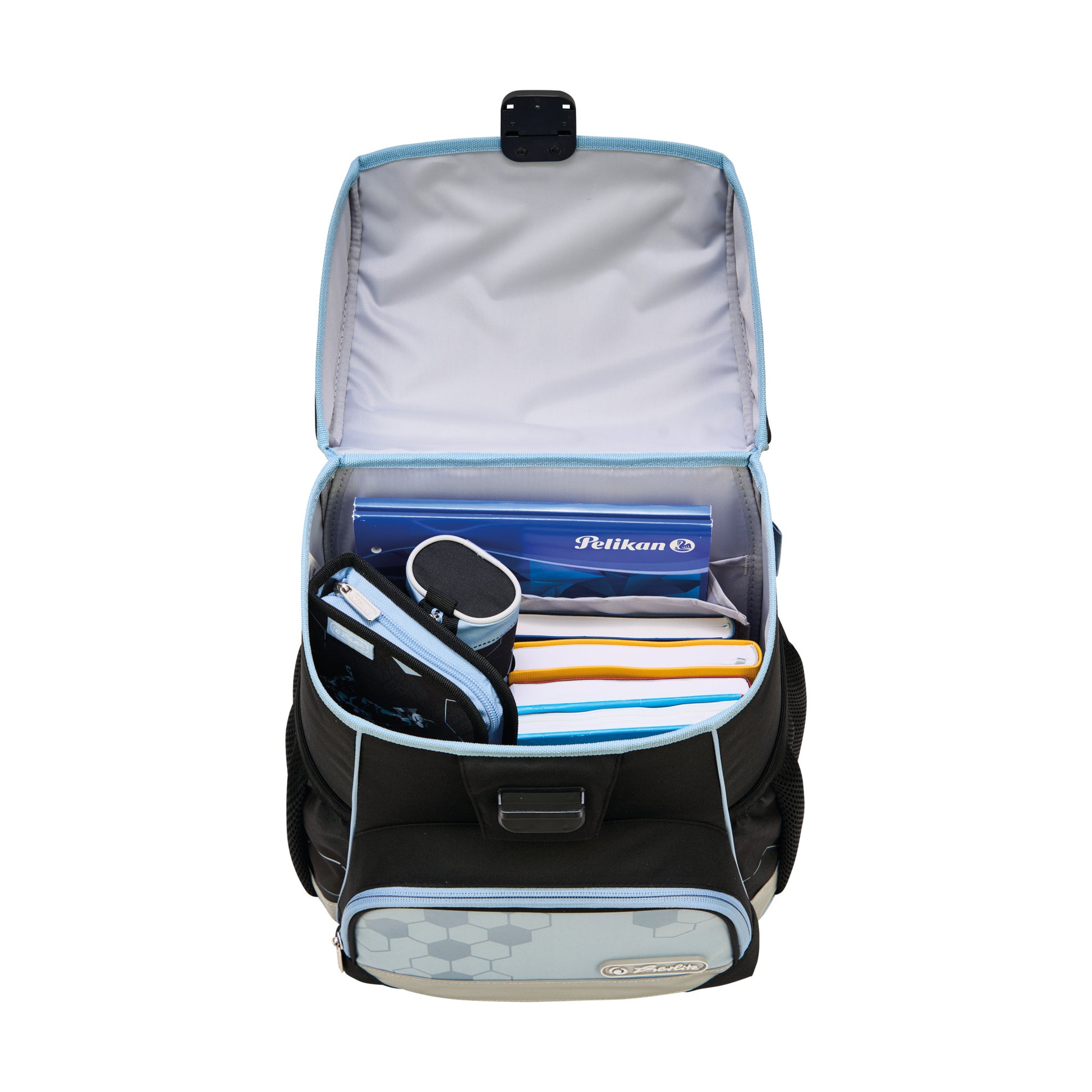 Herlitz Loop Plus – Schulrucksack-Set 4-teilig, Fussball, 17 l, 31×37×22 cm
