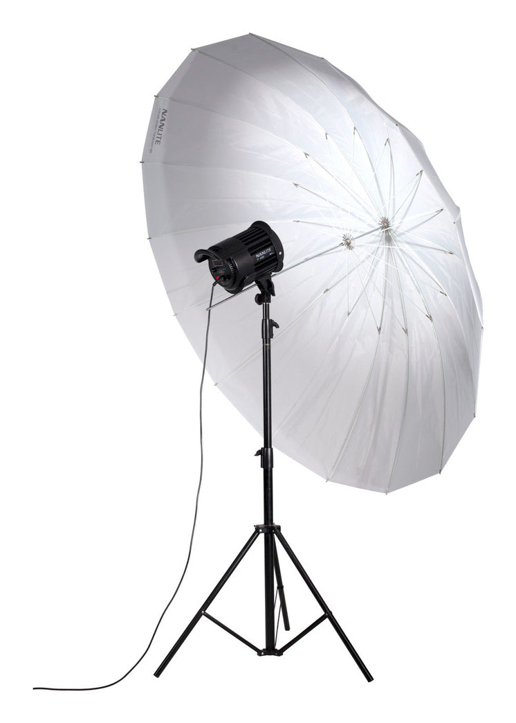Nanlite U-180ST Schirm – 1,8 m Durchmesser, 1,1 m Höhe, Glasfaser – für Nanlite und andere – Transparent/Weiss