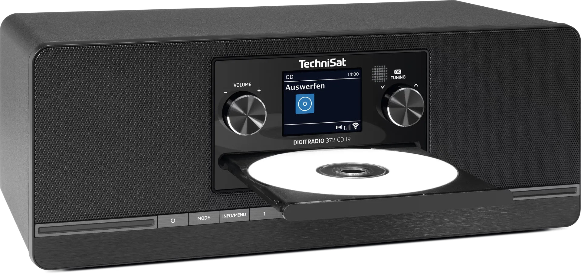 TechniSat DigitRadio 372 CD IR – Internetradio, DAB+/UKW, CD, Bluetooth, WLAN – Schwarz