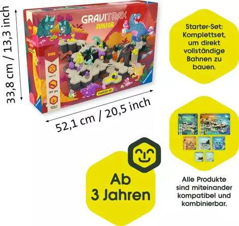 Ravensburger GraviTrax Starter-Set XXL – Murmelbahn – Dino – 197-teilig – ab 3 Jahren – Kunststoff, FSC