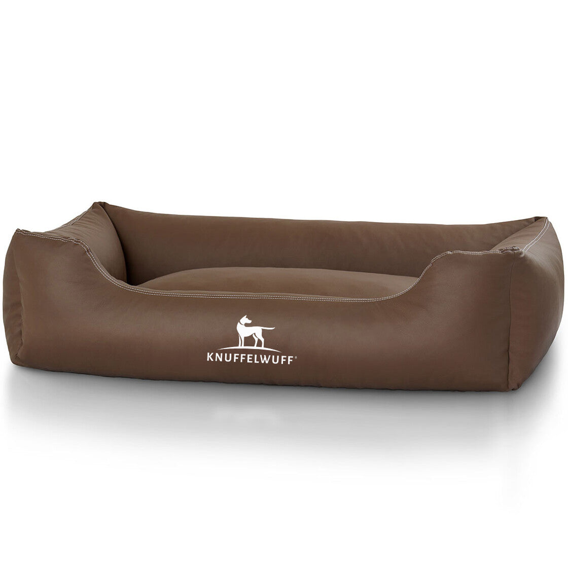 Knuffelwuff Hundebett Sidney – rechteckig 155 × 105 cm, Kunstleder, braun, Bezug abnehmbar