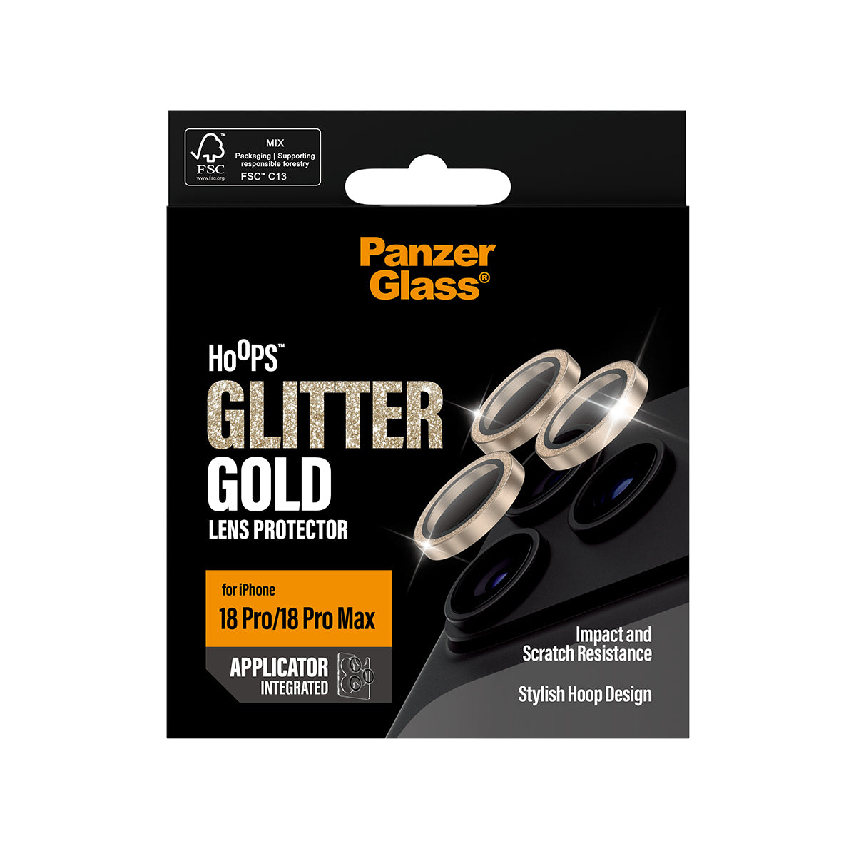 PanzerGlass Hoops – Kameraschutz, kratz- & schockresistent – für iPhone 18 Pro, iPhone 18 Pro Max – Gold