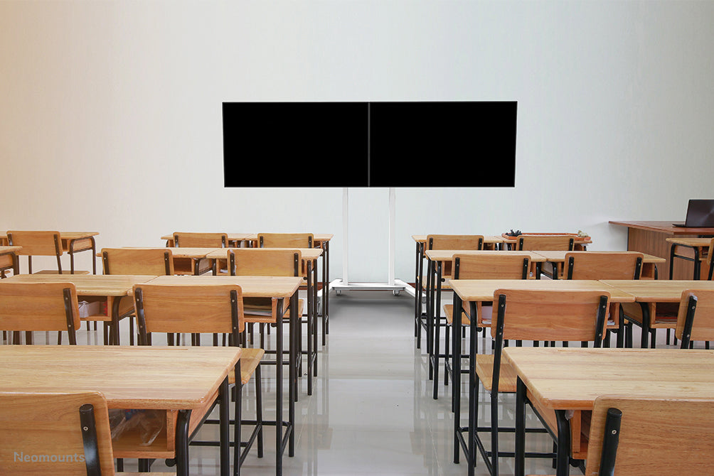 Neomounts ADM-875WH2 – Displayständer, für 2 Displays, höhenverstellbar, für 42–65", VESA 100×100–800×400