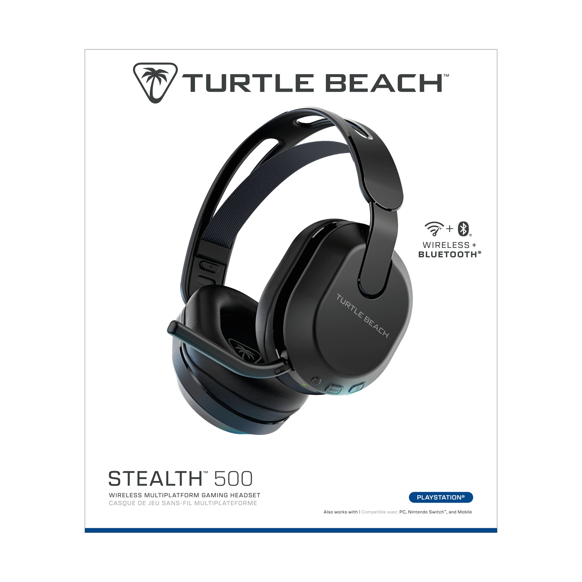 Turtle Beach Stealth 500 – Gaming-Headset – 2,4 GHz + Bluetooth 5.2, räumliches Audio – Schwarz – für PS5