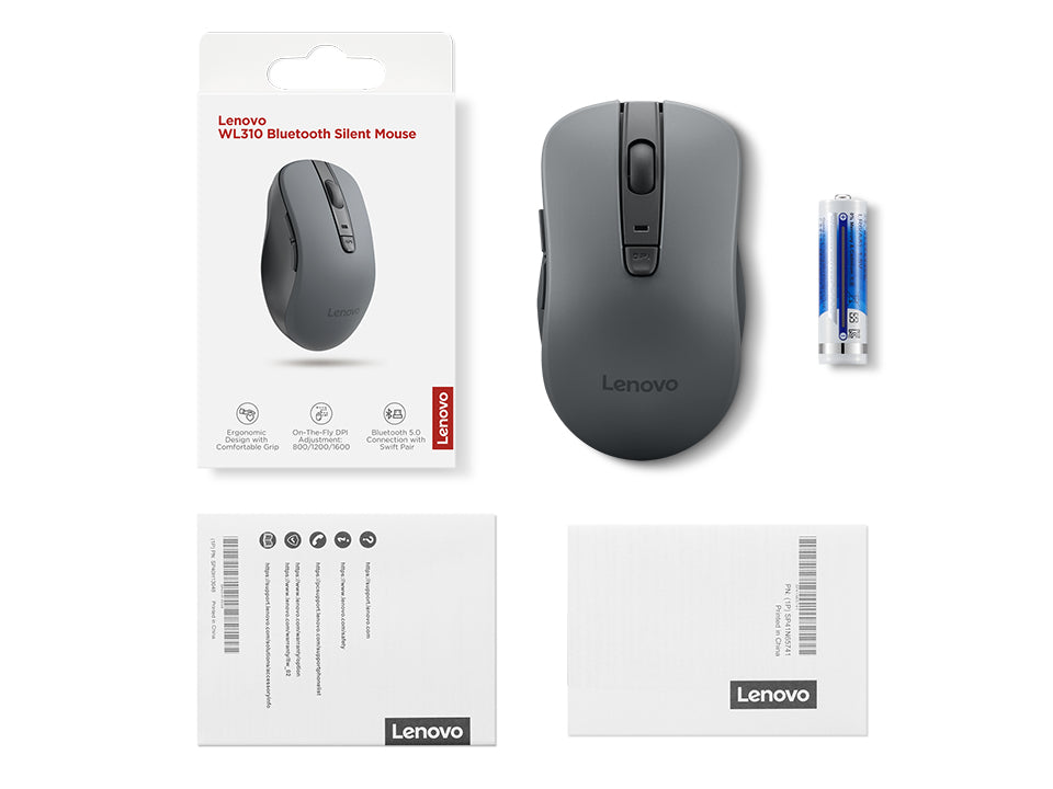 Lenovo WL310 – Maus – Kabellos (Bluetooth), 1200 DPI, beidhändig