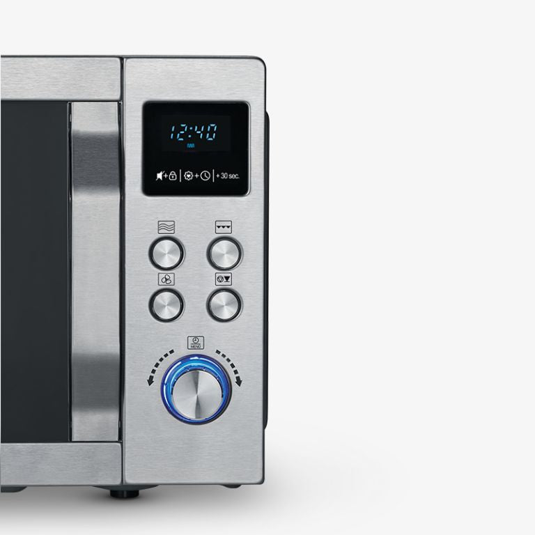 Severin Kombi-Mikrowelle MW 7774 – 25 l, Grill & Heissluft, 900 W – silber/edelstahl
