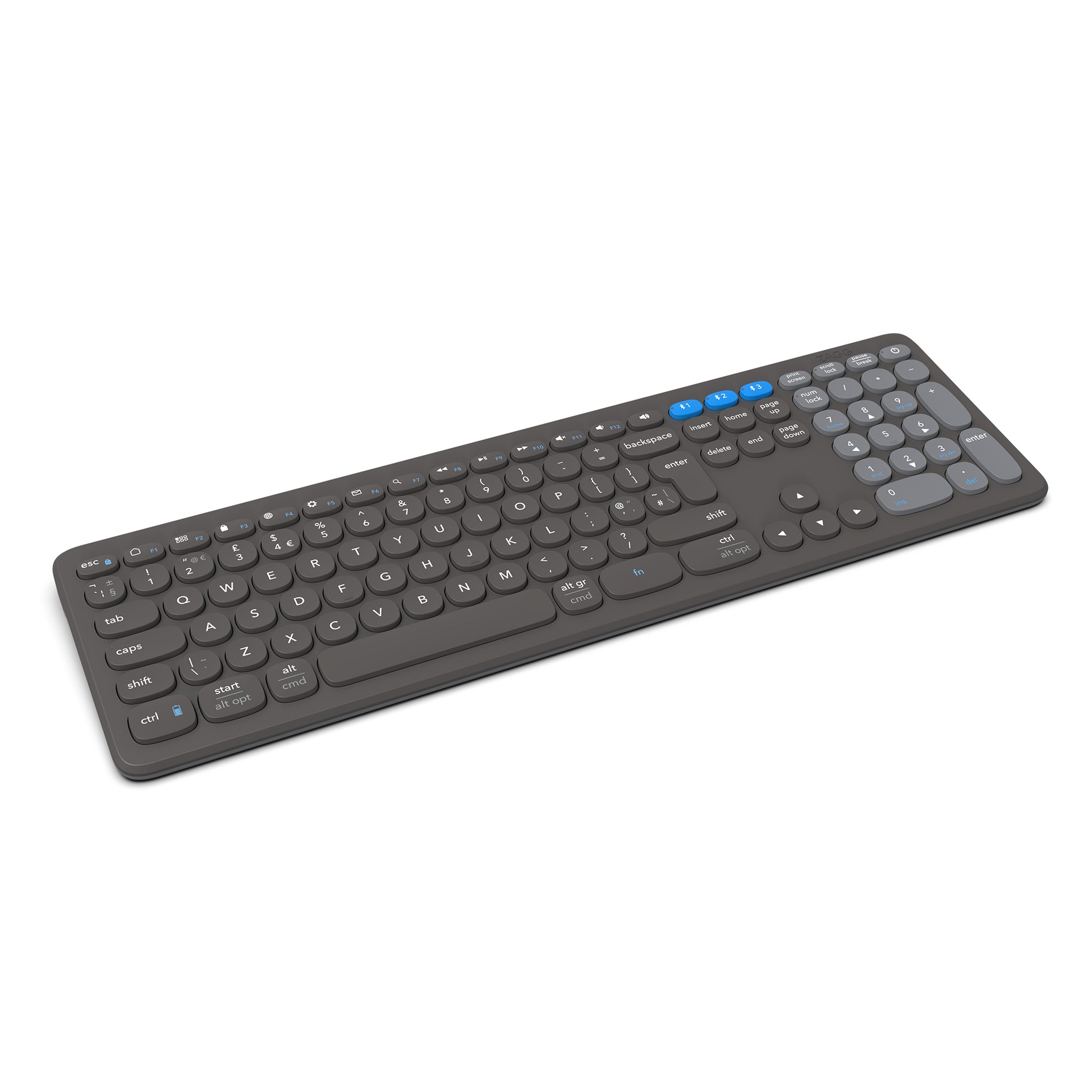 ZAGG PRO KEYB. 17 – Tastatur, Fullsize (mit Ziffernblock), Dunkelgrau