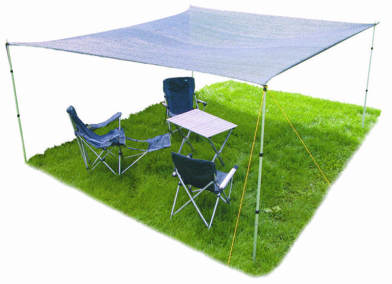 Eurotrail Schattentuch – UV-Schutz 50+, eckig, mit Spanngurten – 4 × 4 m – schwarz – Polyester