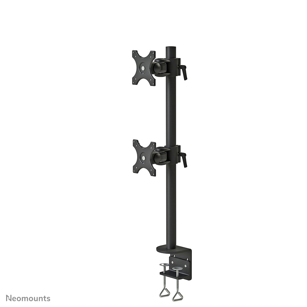 Neomounts Kipp-/Dreh-/Schwenkbarer Doppel-Monitorarm für den Schreibtisch, 2, Tischklemme, bis 27", VESA 75 × 75/100 × 100 mm, 6 kg
