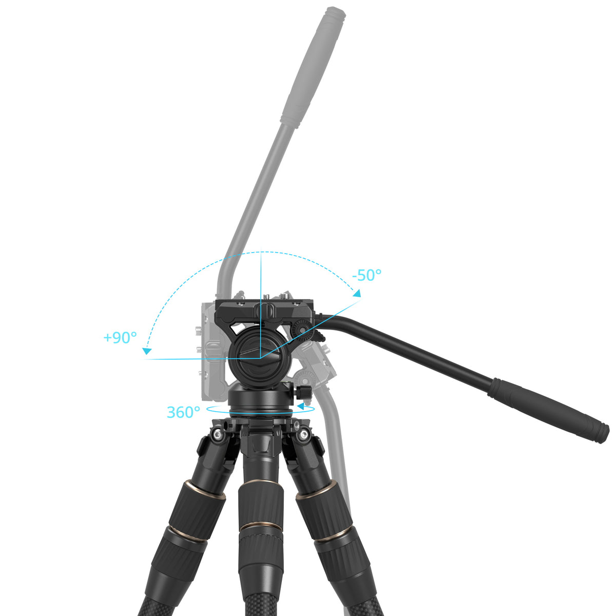 SmallRig FT-S303 Carbon-Faser Dreibeinstativ – 150 cm, 6 kg Tragkraft, 74 cm eingeklappt – 2,9 kg – Schwarz