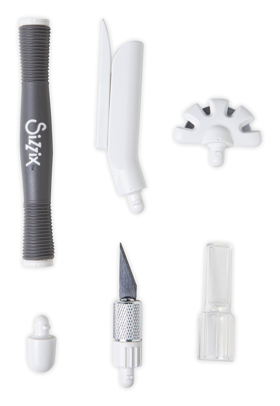 Sizzix 665800 – Scheren-Set, 6-teilig, grau/weiss